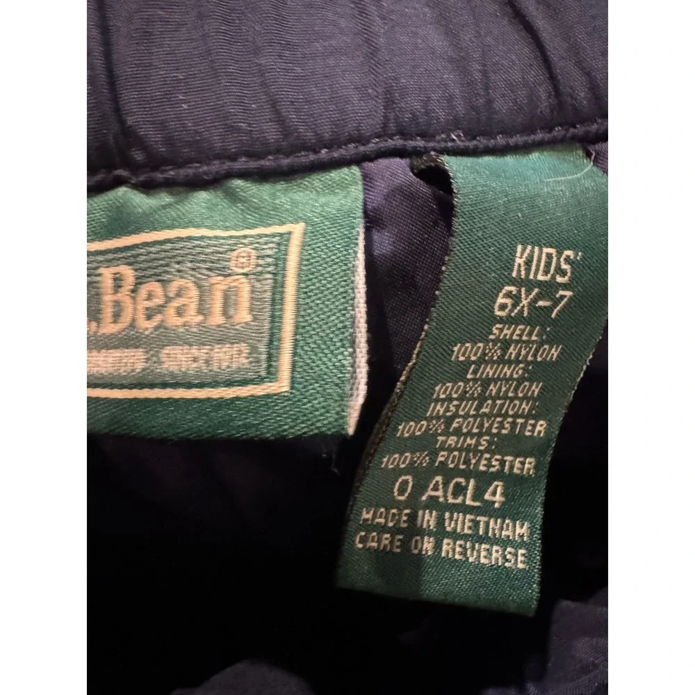 L L Bean Kids Size 6X-7 Snow Pant Thinsulate Navy